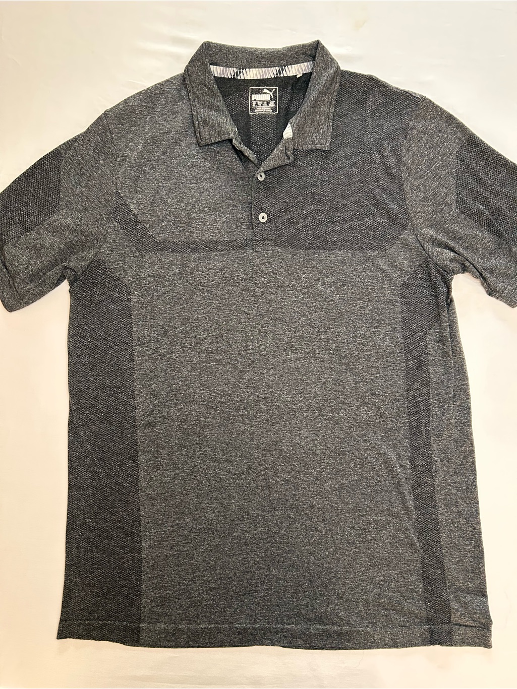 Puma Golf Polo Gray Performance Shirt Xl Textured